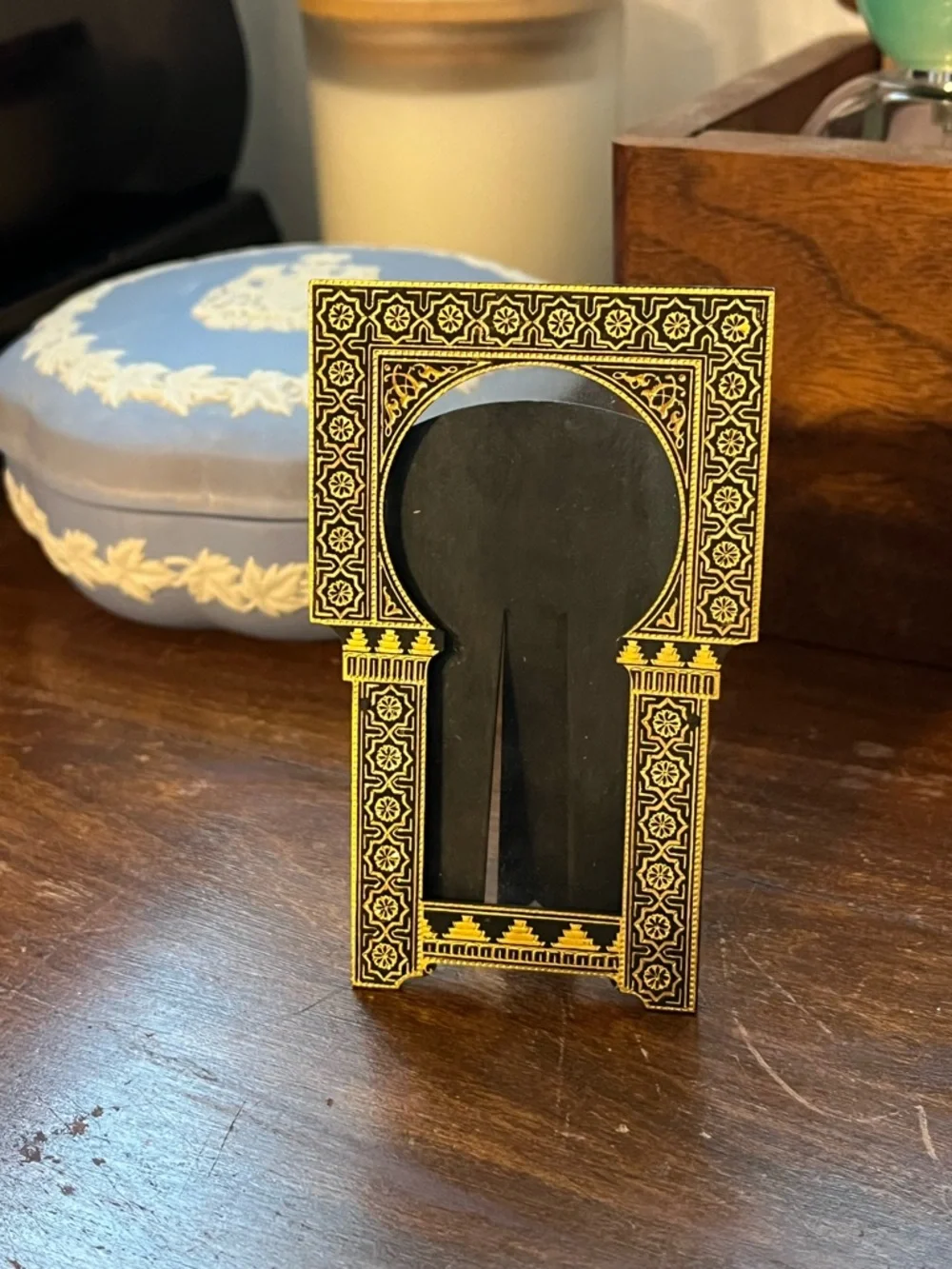 Ornate Black and Gold Decorative Photo Frame Egyptian